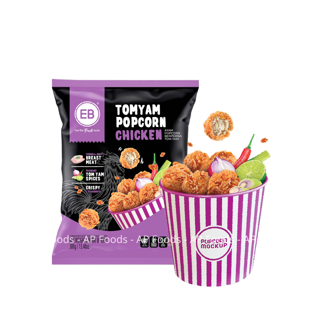 Gà popcorn vị Tomyam EB 380g Malaysia - TomYam Popcorn Chicken EB 380g - Nhập khẩu Malaysia