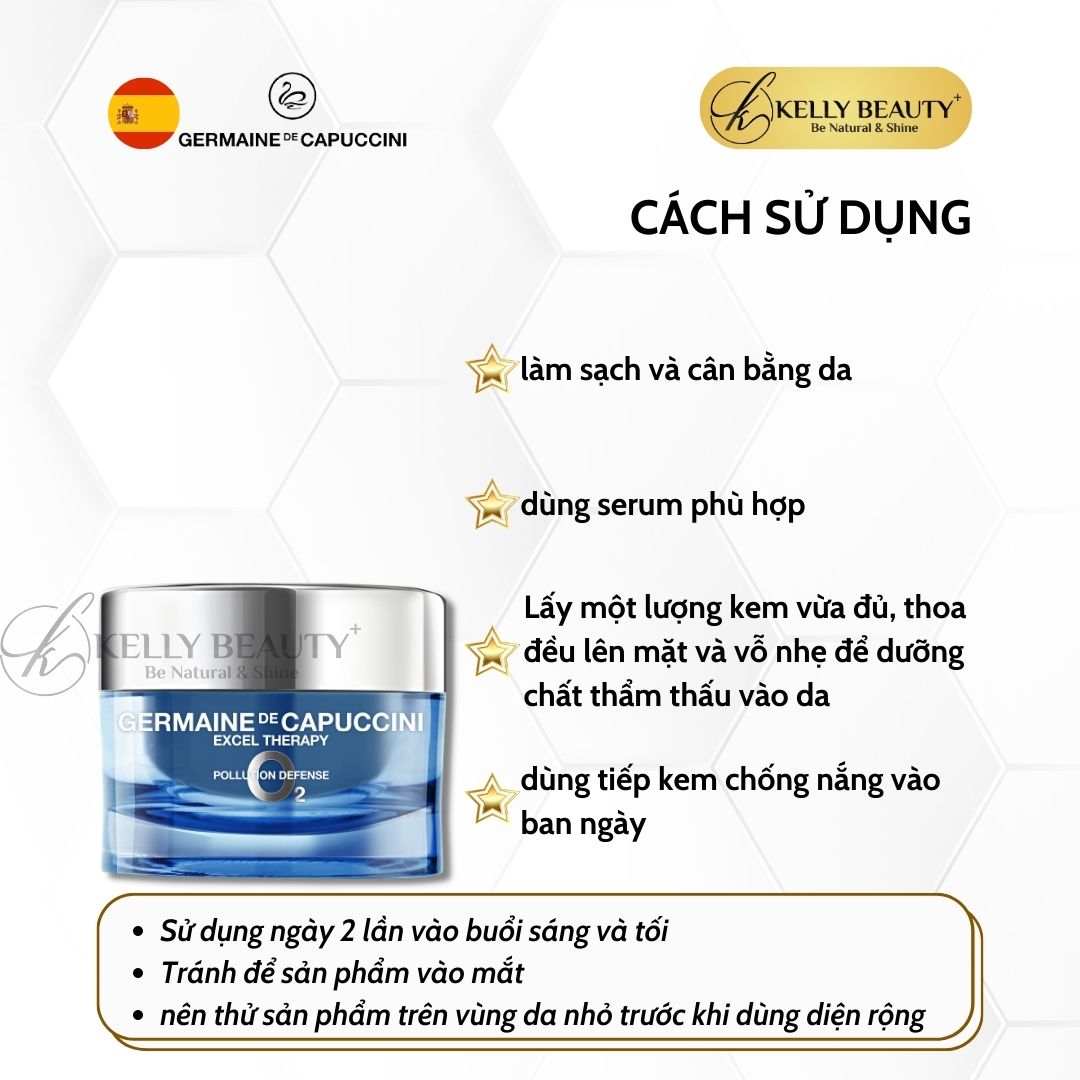 Kem Dưỡng Germaine ET O2 Pollution Defense Cream - Tăng Miễn Dịch Da, Ngừa Lão Hóa; Da Sáng và Tươi Trẻ - Kelly Beauty