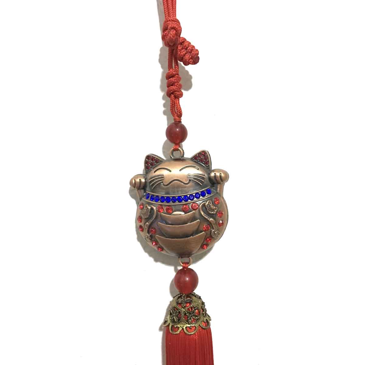 Dây Treo Trang Trí Nội Thất Ô Tô Phong Thủy May Mắn Tài Lộc Mèo Thần Tài