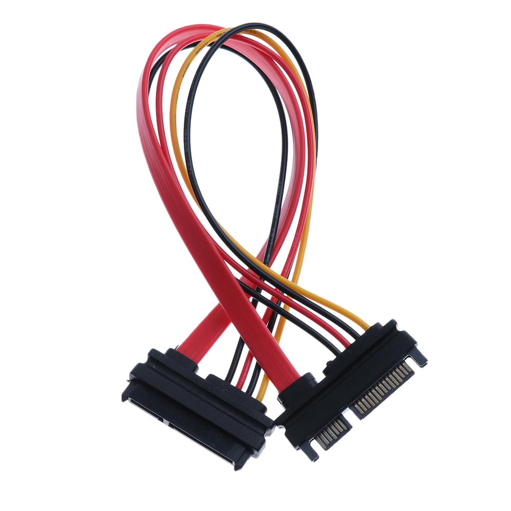 30CM Male To Female SATA Data Power Extension Cable M / F 22P 7 + 15Pin