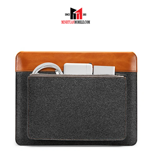 Túi chống sốc Mac Book 16 inch Tomtoc Felt & Pu Hàng Chính Hãng