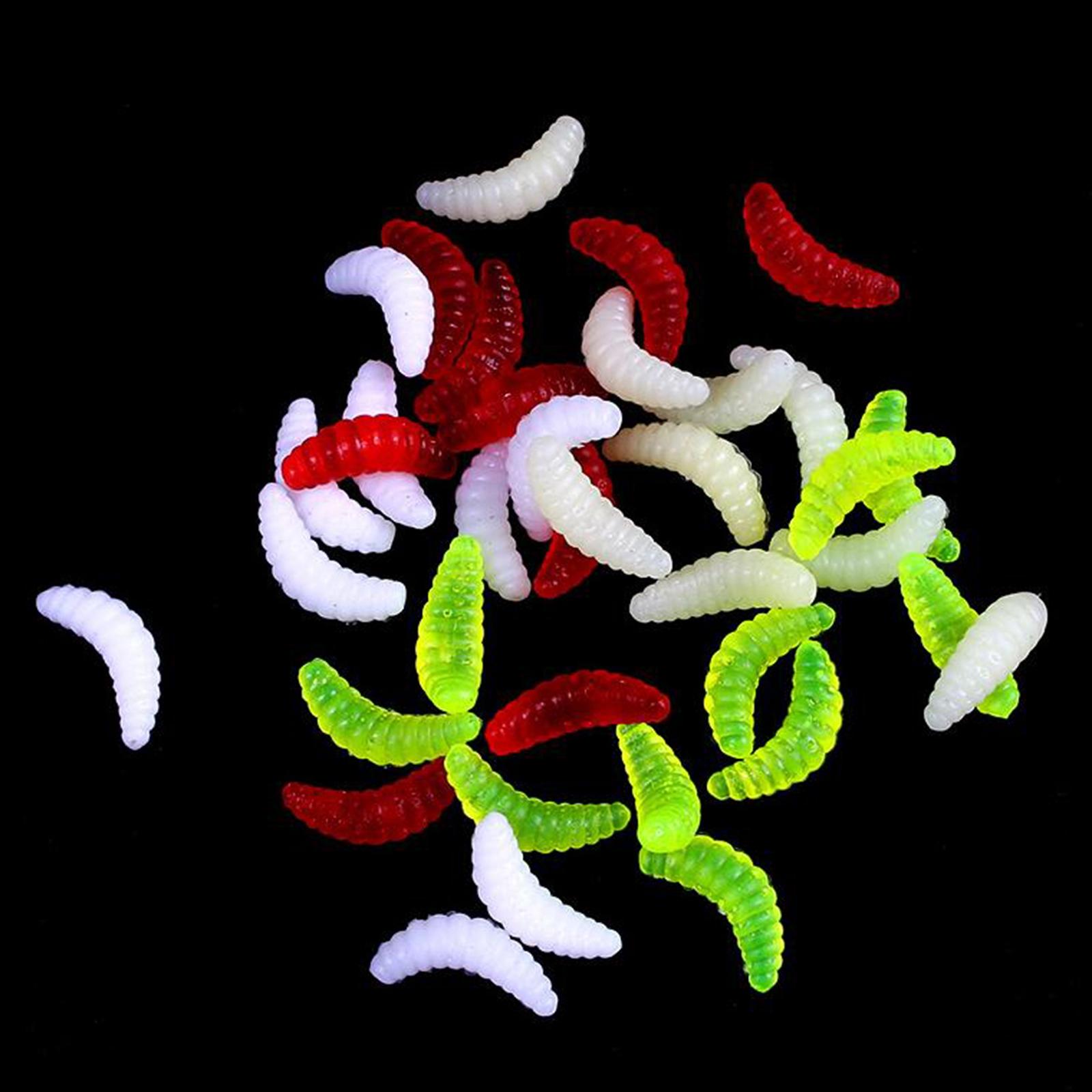 Fishing Lure Soft Plastic Worm Larva Grub Baits Freshwater Tackle