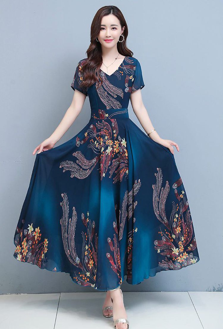 Đầm maxi họa tiết cao cấp