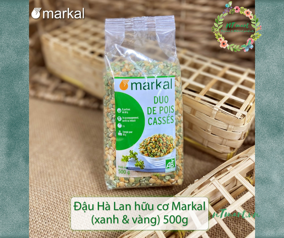 Đậu Hà Lan xanh vàng hữu cơ Markal 500gr