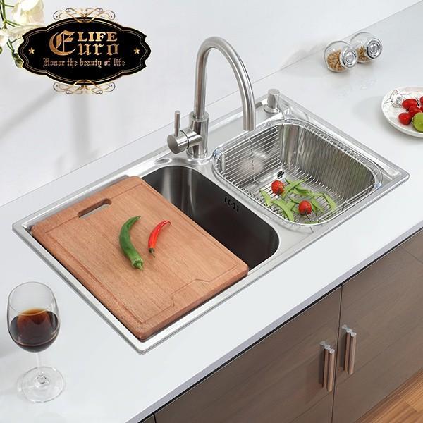COMBO chậu EL-C5+ Vòi rửa chén EL-T005+Bình xịt nước rửa chén EL-C11+Rổ inox EL-C19