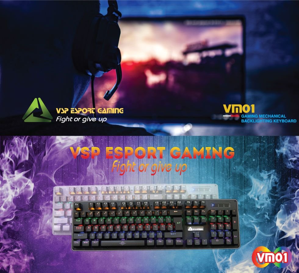 Bàn phím cơ VSP eSport  HN Gaming VM01 - Hàng nhập khẩu