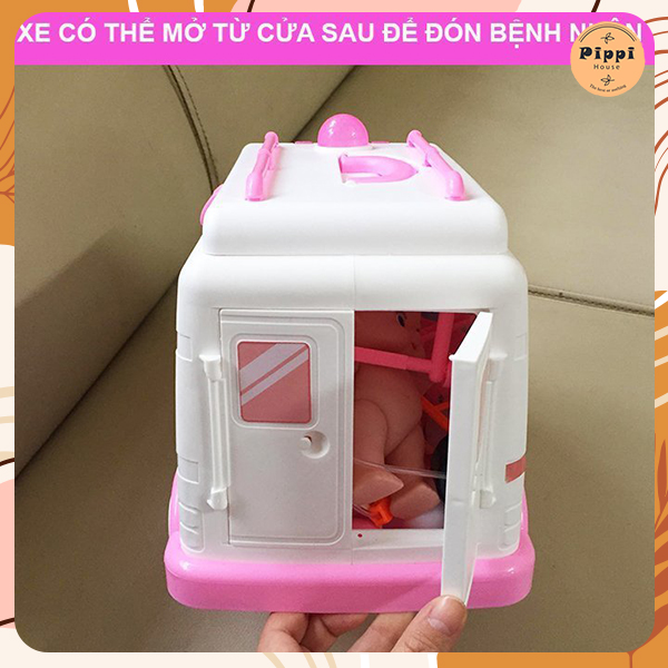 Đồ Chơi Bác Sĩ Cho Bé Gái Xe Cứu Thương 30 Chi Tiết Dụng Cụ Y Tế