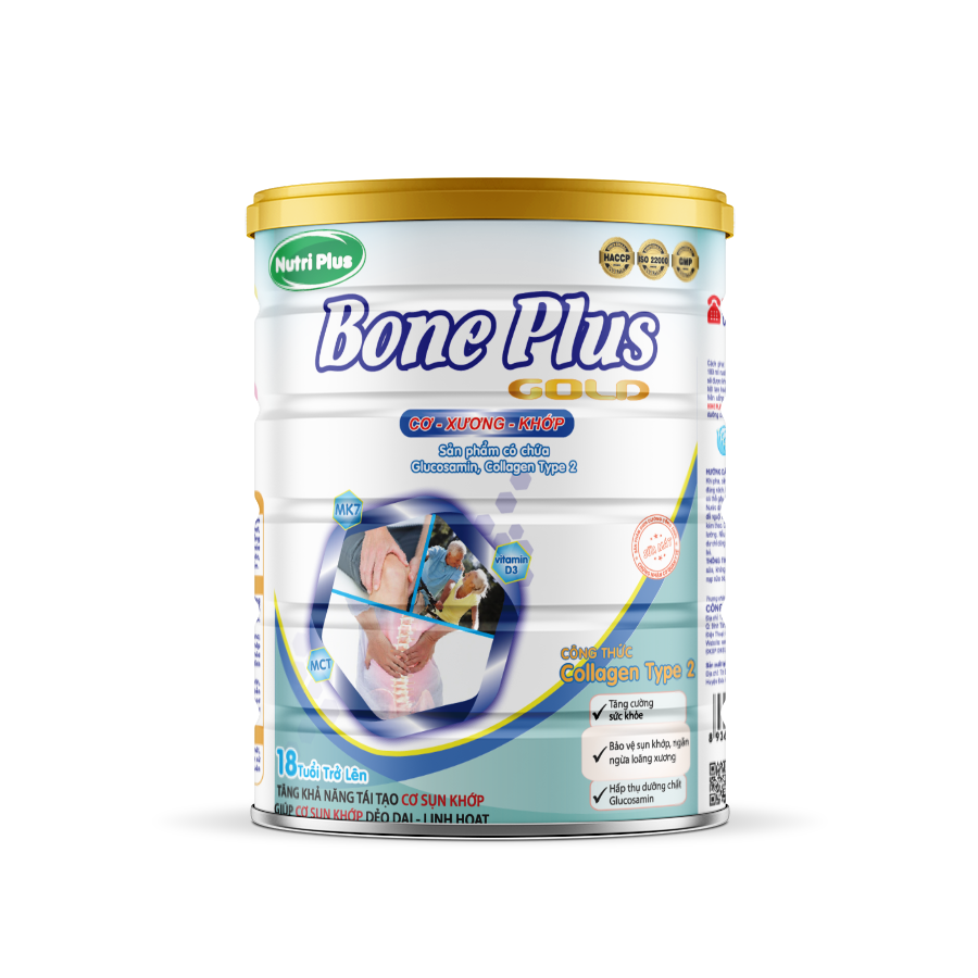 Sữa Bột BONE PLUS  Dinh Dưỡng Giúp Tái Tạo Cơ Sụn Khớp, Cho Người 18 Tuổi Trở lên (900G)_Nutri plus_NBP23