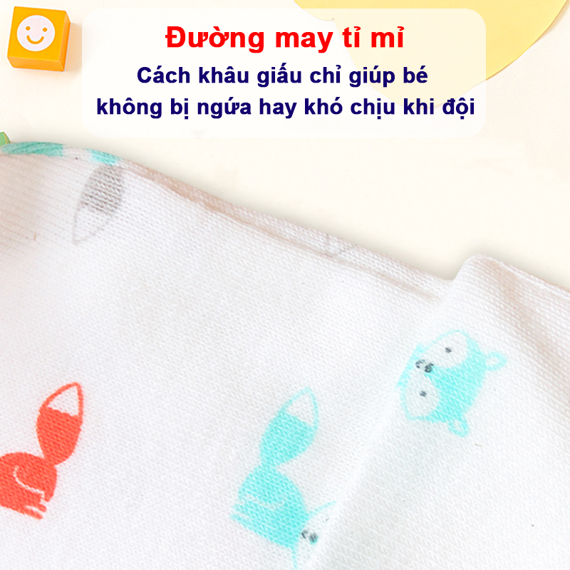 Set 3 nón mũ sơ sinh cho bé trai và bé gái từ 0-6 tháng tuổi chất thun cotton dày nhiều họa tiết – SS004