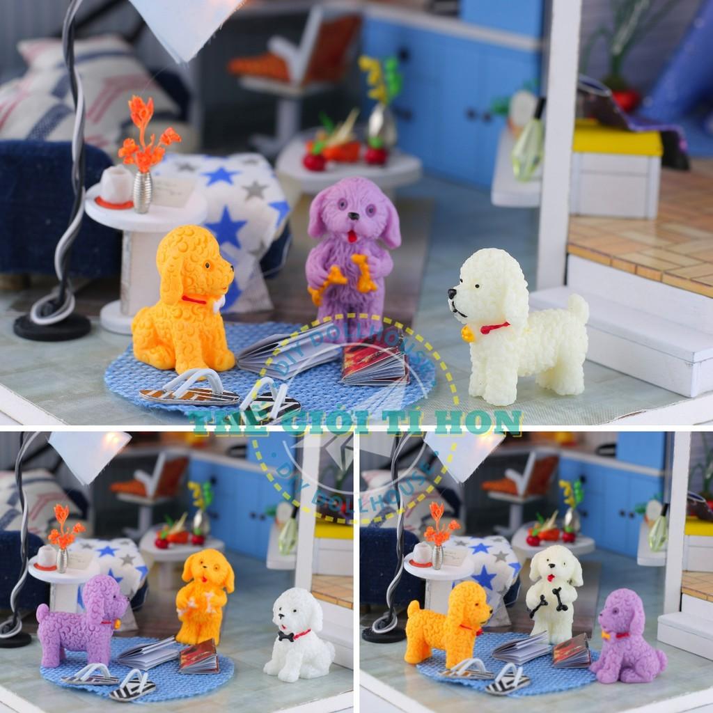 Phụ Kiện Làm Mô Hình Nhà Handmade - Bộ 3 Chú Cún (Shop Giao Ngẫu Nhiên)