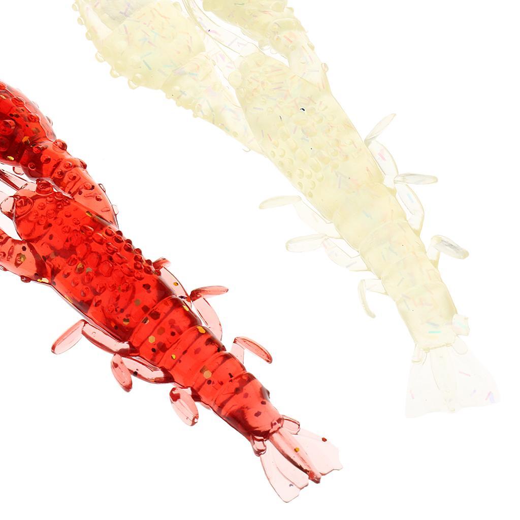Pack of 5 Soft Rubber 3D Shrimp Prawn Fishing Lures Bait Random Color