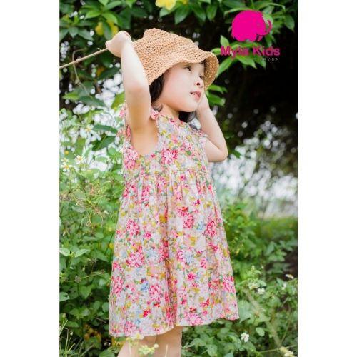 Đầm bé gái Babydoll họa tiết hoa nhí - Myla Kids- Chất liệu thô cotton, thiết kế đẹp 2021