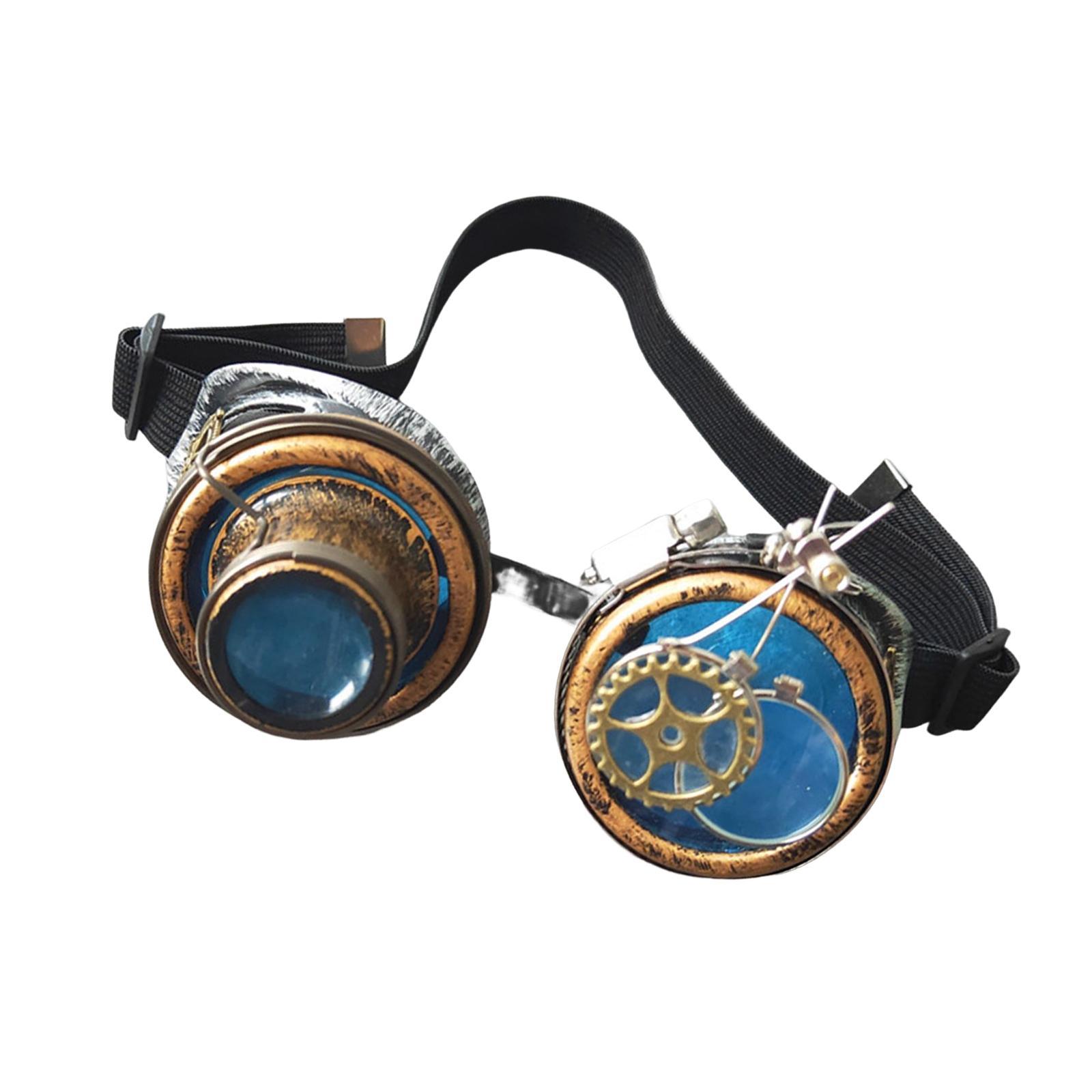 Fashion Steampunk Goggles Eyewear Men Props Punk Colored Glasses