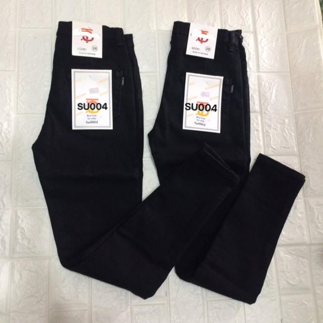Quần jeans nữ đen trơn co giãn nhiều QJ01