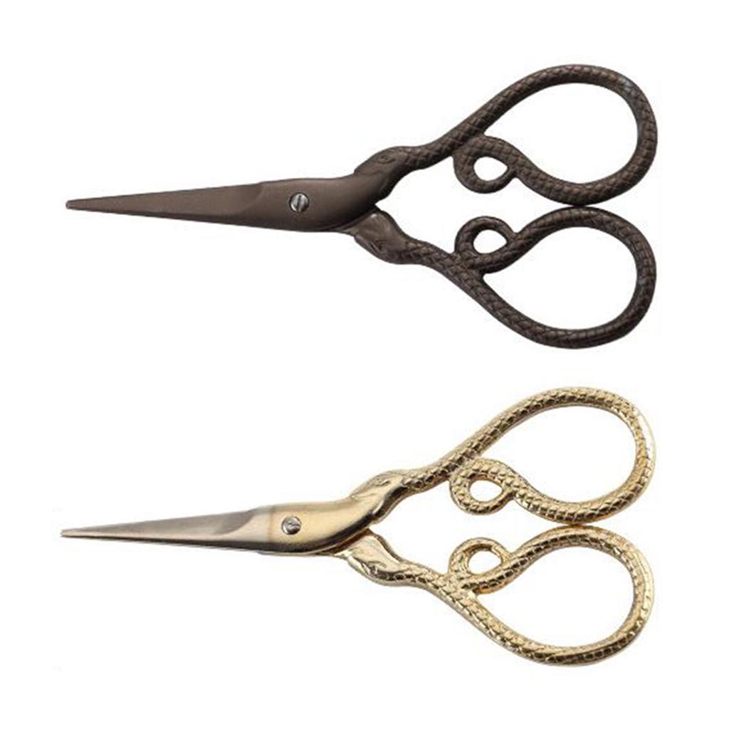 Vintage Snake Shape Sewing Scissors Trimming Dressmaking Shears Cross Stitch Stainless Steel Tailor Scissors for Sewing Embroidery Fabric