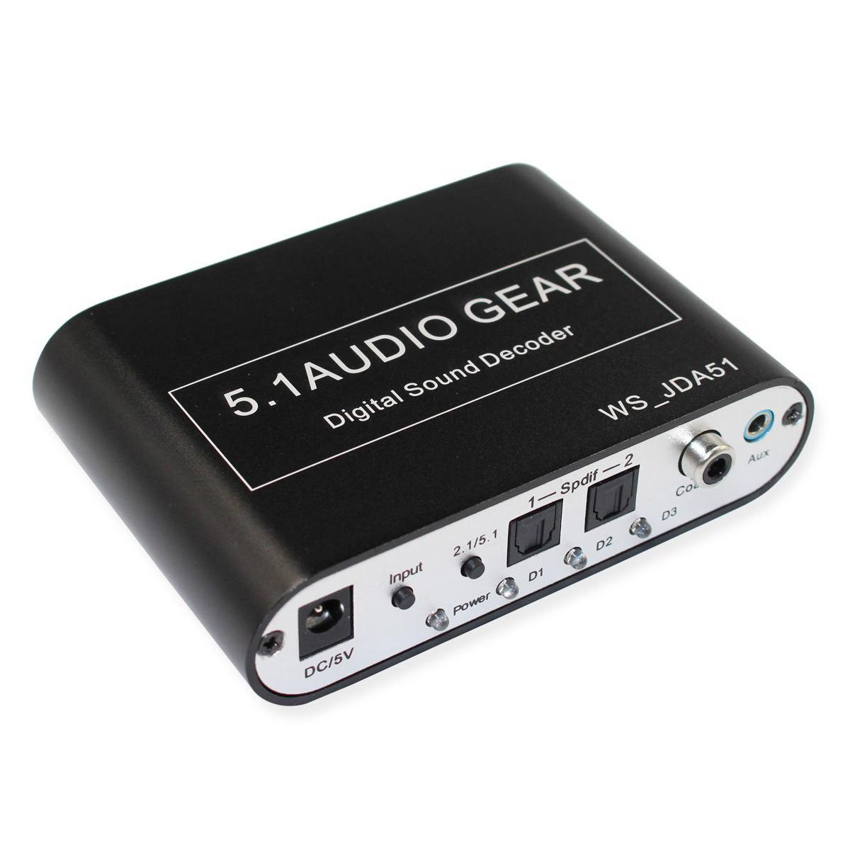 5.1 Bộ giải mã âm thanh Digital AC3 Quang đến Stereo bao quanh Analog HD 2 Cổng SPDIF HD Audio Rush For HD Player/DVD/Xbox360