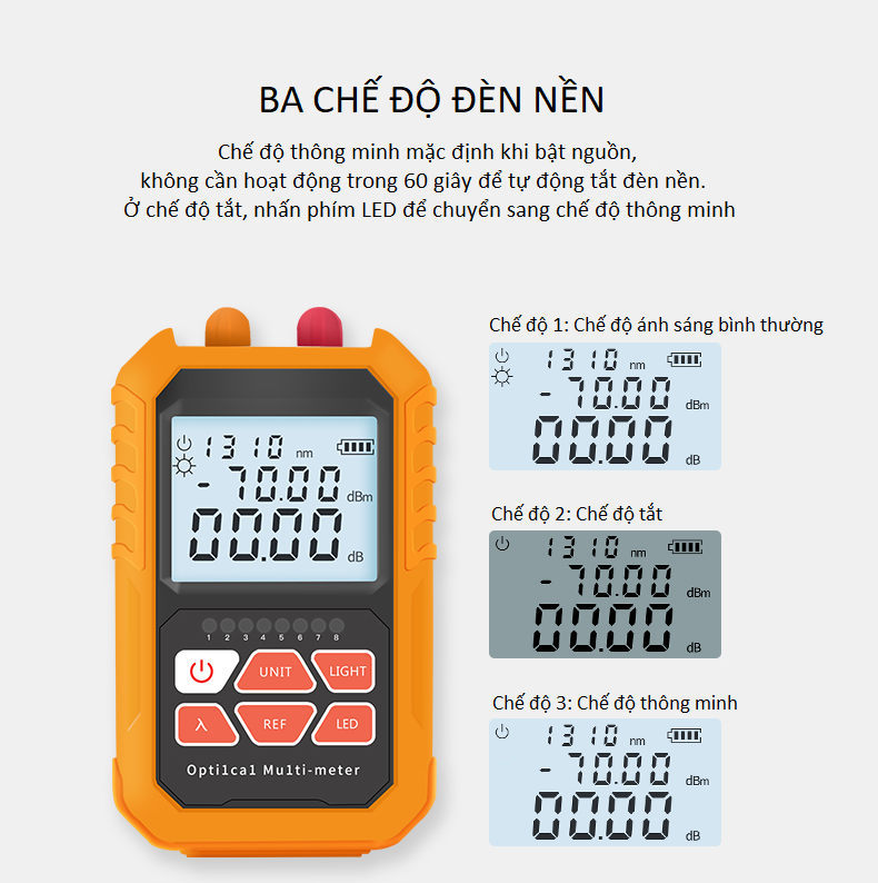 Máy Đo Công Suất Quang Đa Năng 3 Trong 1 Tích Hợp Bút Soi Quang 15Km NORMAL 15 - Hàng Nhập Khẩu