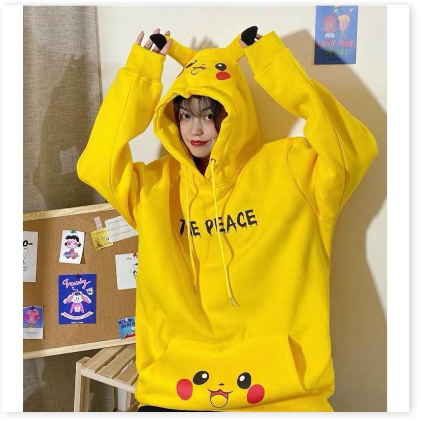 Áo hoddies pikachu form rộng có mũ cực đẹp , cute cho các bạn trẻ