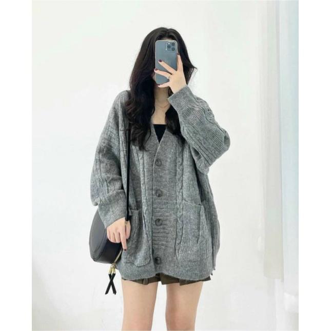 Áo khoác len cardigan nữ . Hàng Quảng châu - len dày dặn