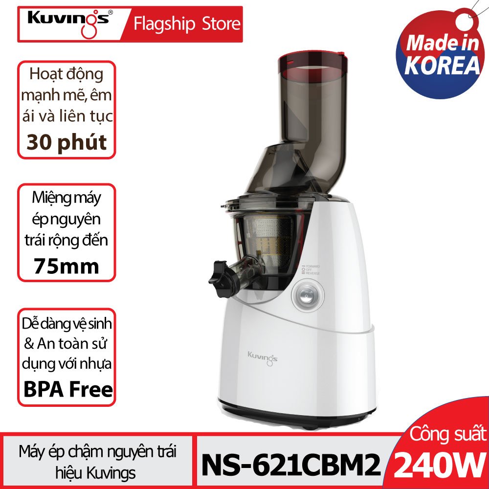 Máy Ép Chậm Kuvings NS-621CBM2-W (240W) - Trắng - Hàng Chính Hãng