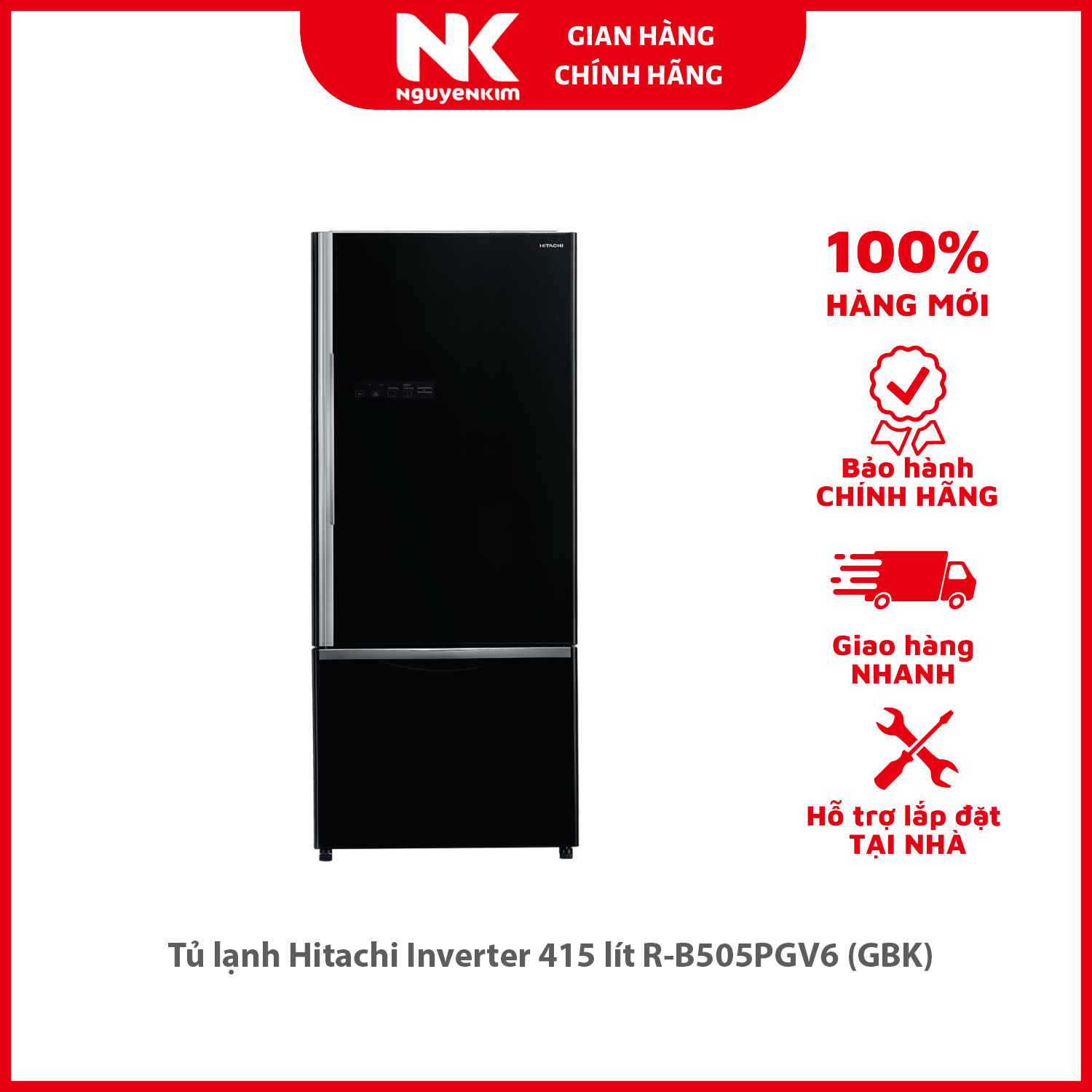 Tủ lạnh Hitachi Inverter 415 lít R-B505PGV6 - Hàng chính hãng
