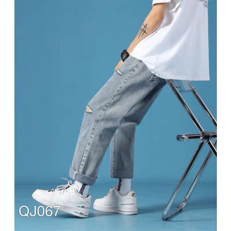 QUẦN BAGGY JEAN NAM RÁCH GỐI - QJ067