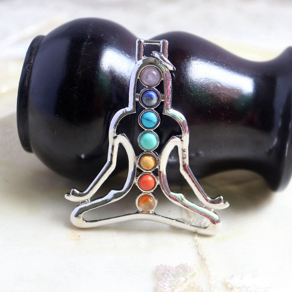 Charm Gem YOGA Buddha 7 Reiki Pendant for Chain Necklace DIY