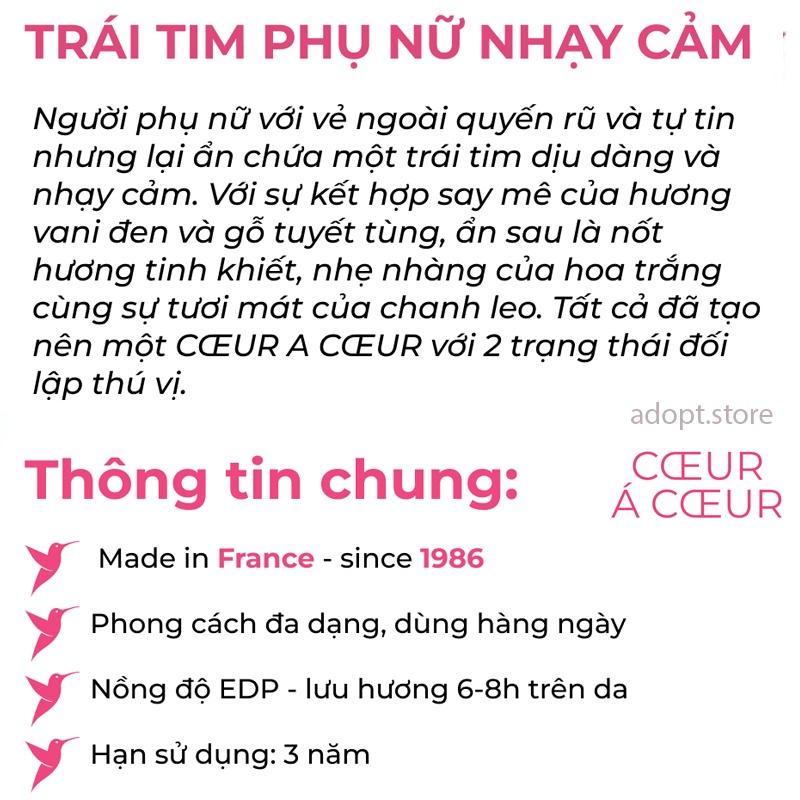 Nước Hoa Nữ ADOPT' COEUR DE COEUR Tinh Tế, Dịu Dàng, Gợi Cảm, Thơm Lâu