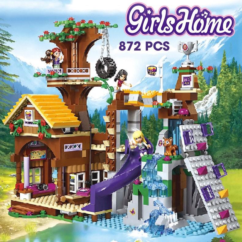 Đồ chơi lắp ráp kiểu lego vơi 872 chi tiết cho bé gái bé trai căn nhà vui chơi trong rừng ghép Model 3019