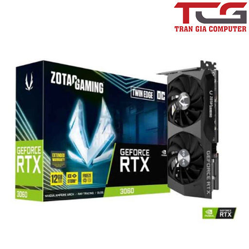 Card màn hình Zotac RTX 3060 12GB DDR6 Twin Edge OC New (ZT-TGVGA001) - Hàng Chính Hãng