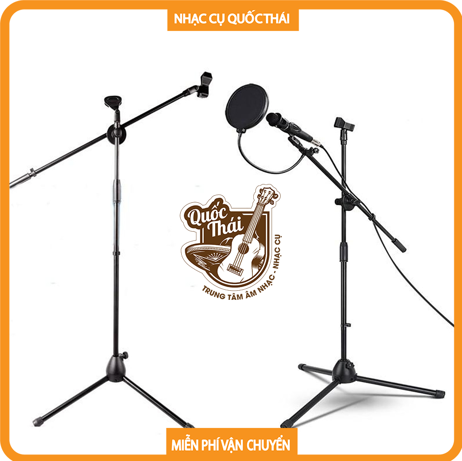 Chân micro cao Pro microphone stands cao cấp gắn được 2 mic