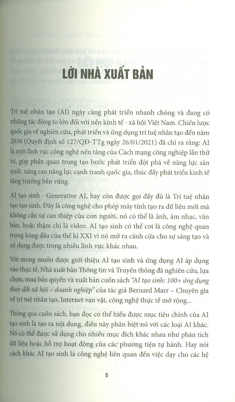 AI Tạo Sinh: 100+ Ứng Dụng Thay Đổi Xã Hội - Kinh Doanh