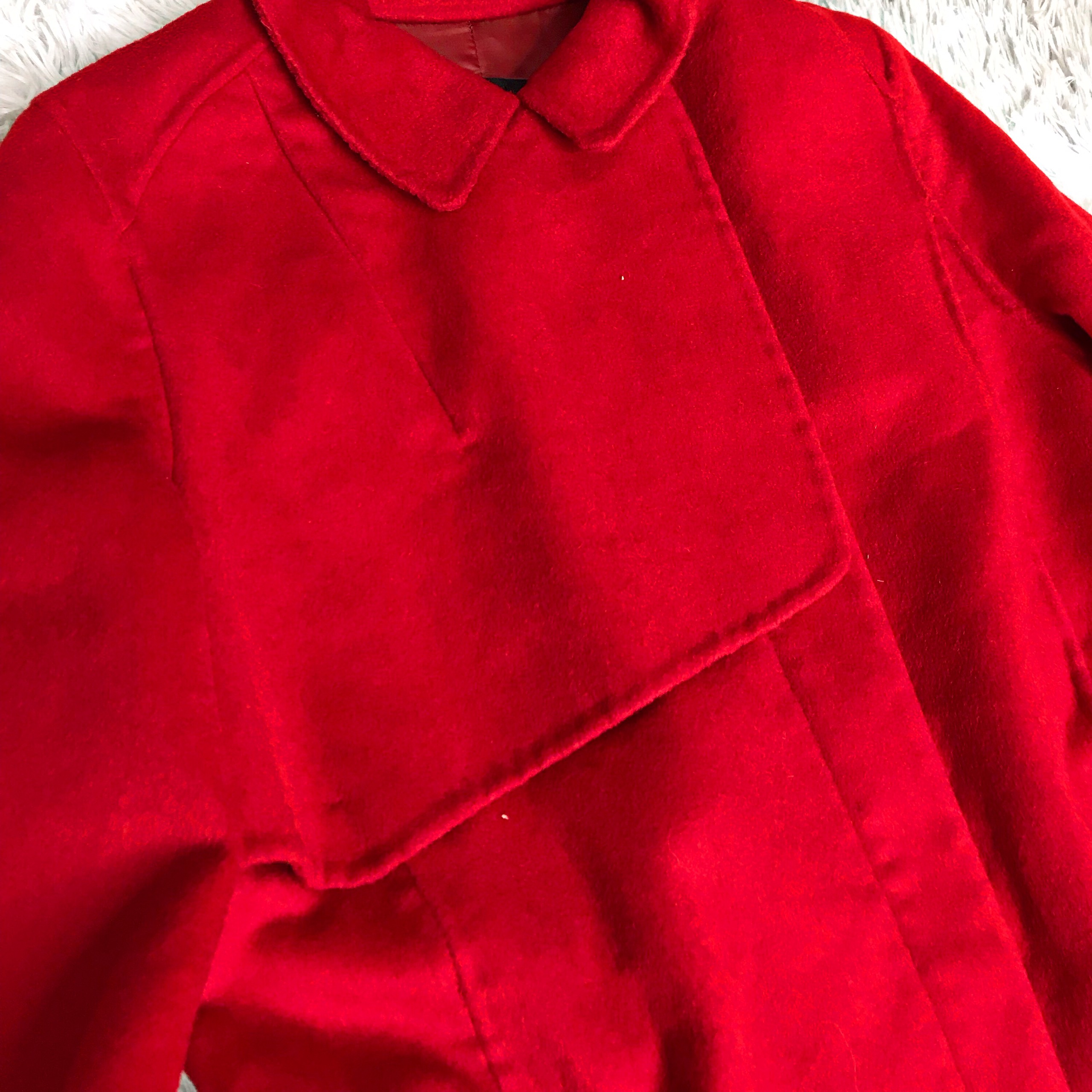 Áo dạ dáng dài true red / đỏ tươi Kim Hee Sun thương hiệu Joinus Hàn Quốc