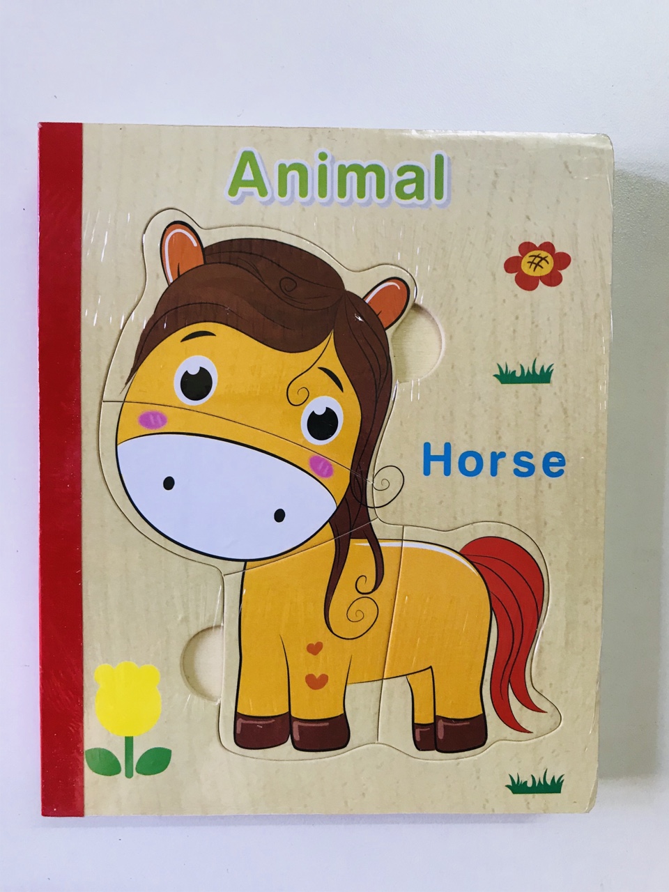 Sách gỗ ghép hình - Combo 2 cuốn sách gỗ ghép hình cho bé 1 tuổi Gnu09