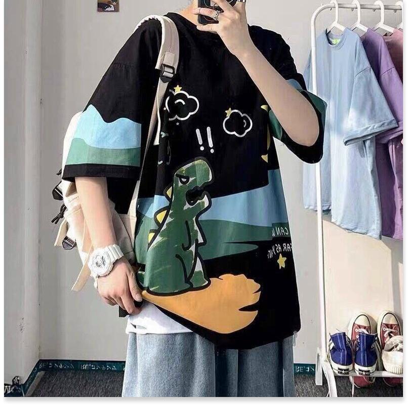 Áo thun tay lỡ form rộng KHỦNG LONG CỰC ĐẸP HOT HÈ TREND 2021 KME FASHION