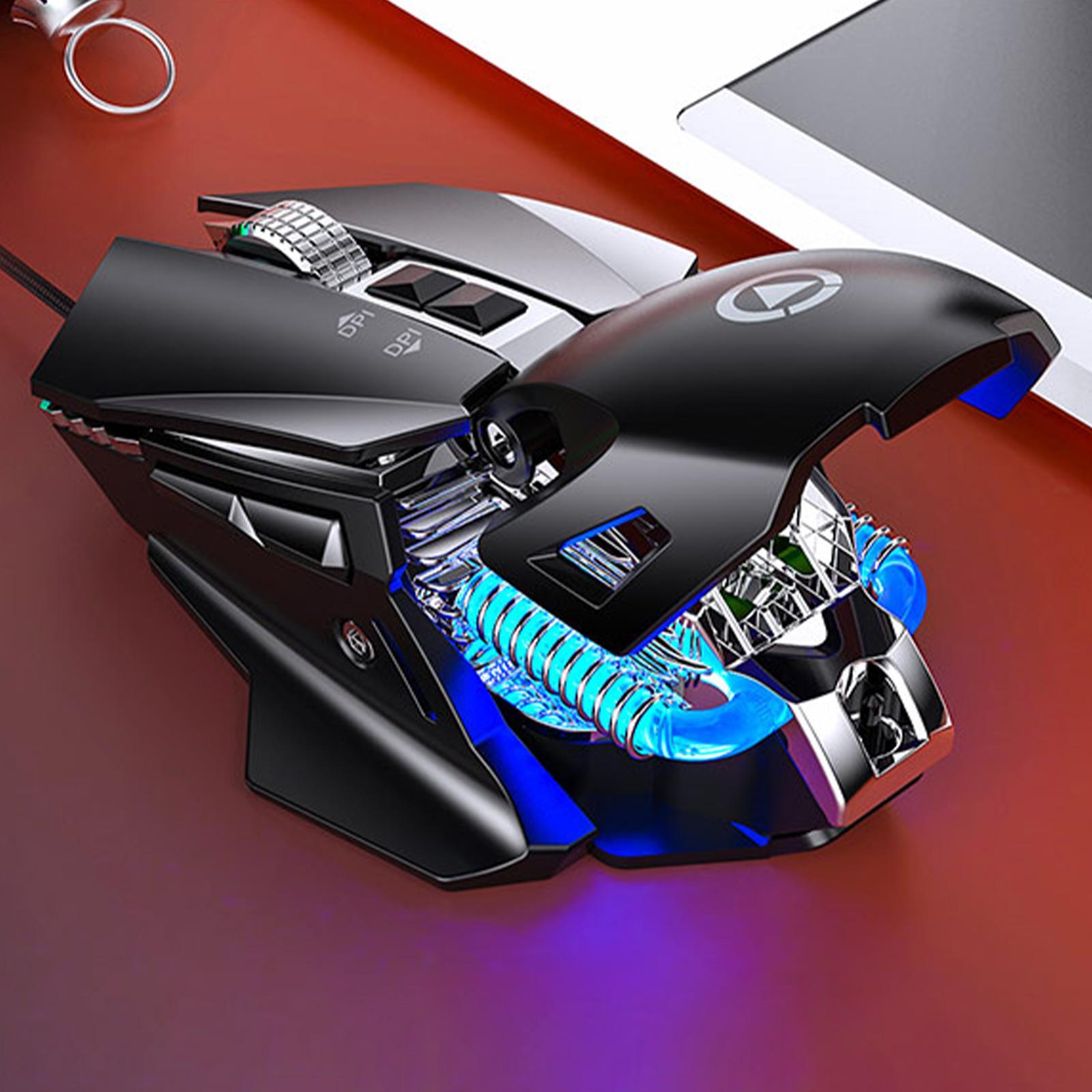 Mechanical Gaming Mouse Wired Adjustable DPI up to 7200 Dynamic Lighting Full Keys 7 Buttons Optical Mouse for PC Notebook Ergonomic Mice