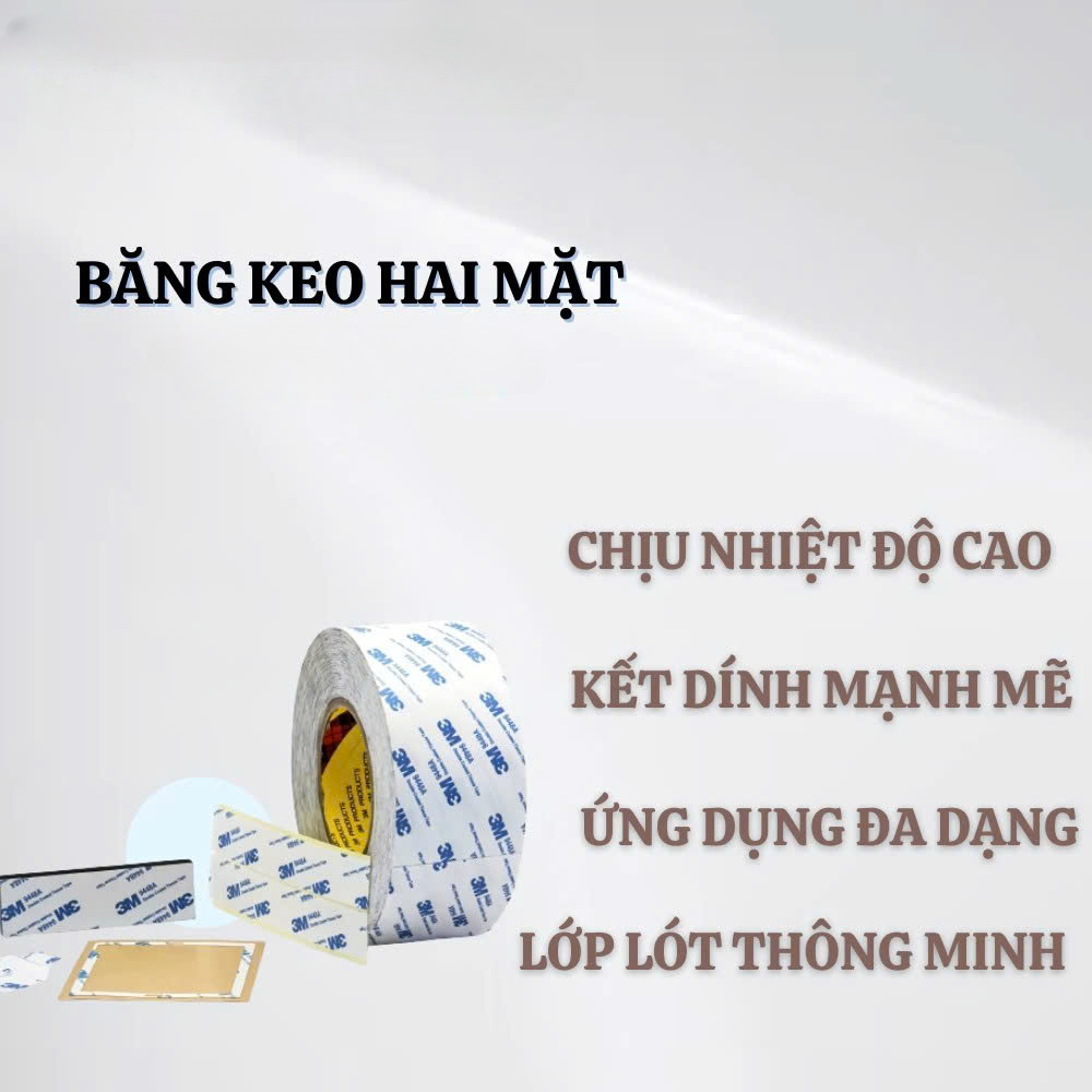 10mmx5m Cuộn Băng Keo 2 Mặt Siêu Dính Chịu Nhiệt Dán Nhựa, Cao Su, Mica