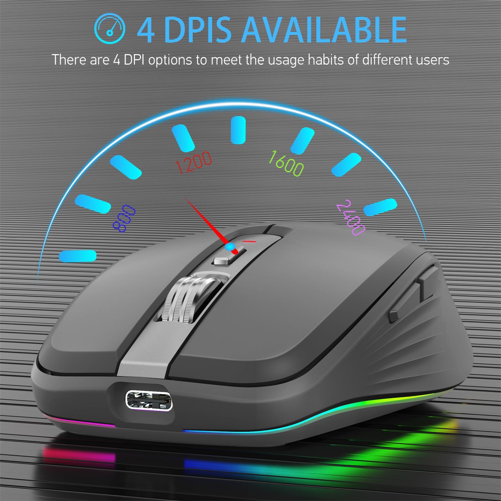Portable Computer Mice Adjustable 800/1200/ 1600/2400DPI 6 Keys for Computer
