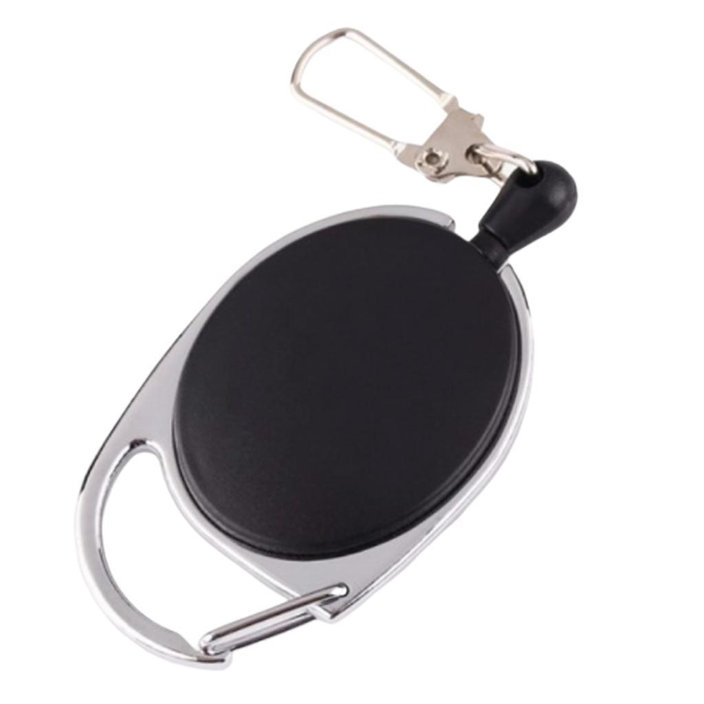 2pcs Retractable Key Chain Reel Holder Anti-theft Steel Wire Keychain