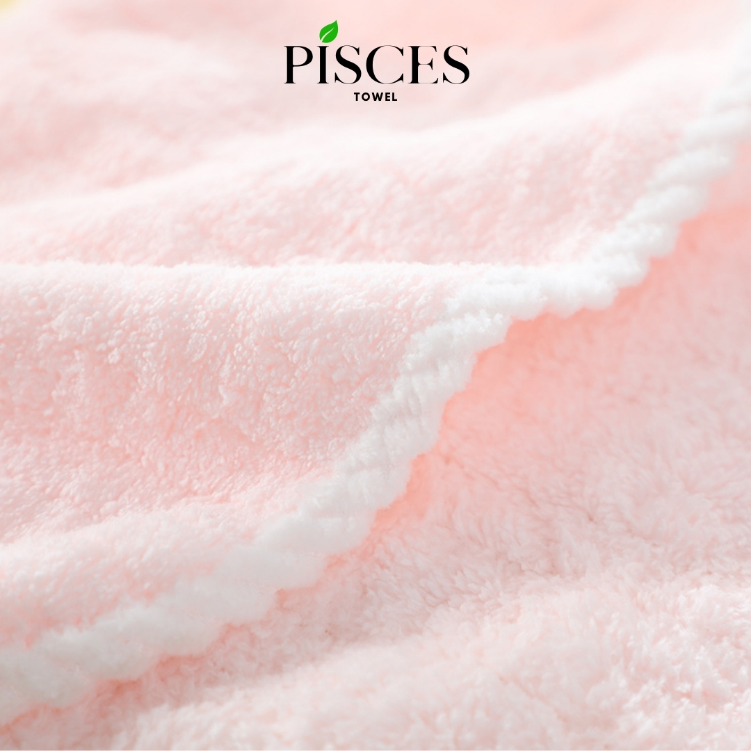 Khăn Mặt Hình Gấu Nơ Làm Quà Tặng PISCES TOWEL 25x50cm Cotton Mềm Mại, Khăn Làm Quà Tặng Bạn Gái