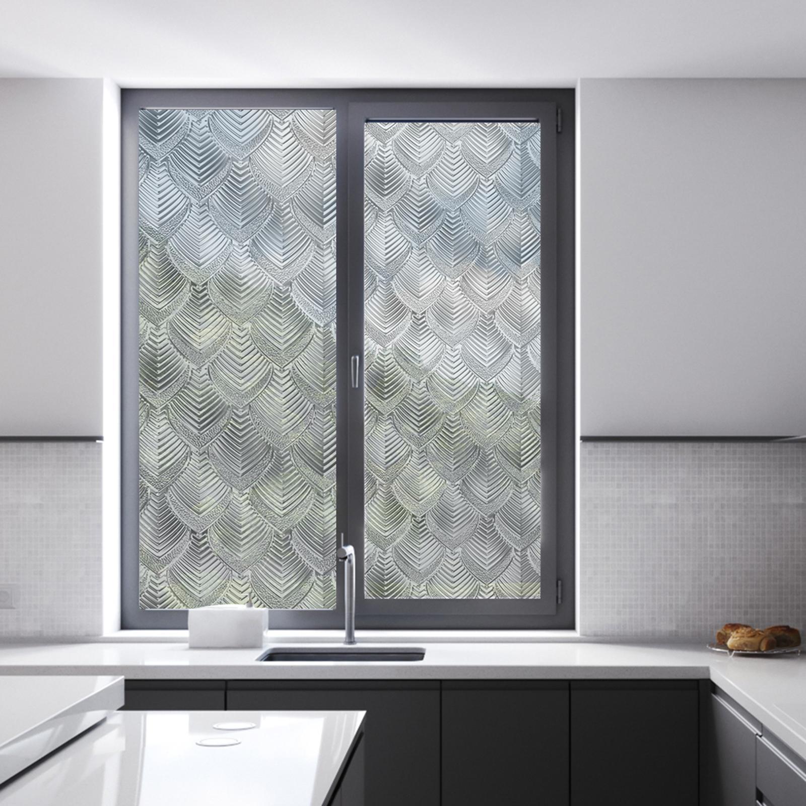 3D Privacy Window Film Static Cling Decorative Frosted Stained for Home Decor Kitchen