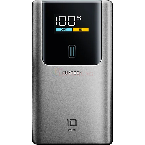 Sạc dự phòng Cuktech Power Bank 10 Mini Built-in USB-C Cable 1USB 2Type-C 55W 10000mAh PB1055 - Hàng chính hãng