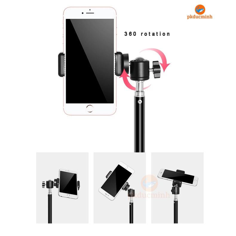 Gậy chụp ảnh 3 chân, livestream quay video tiktok tripod có giá đỡ điện thoại chân 2m1 kẹp