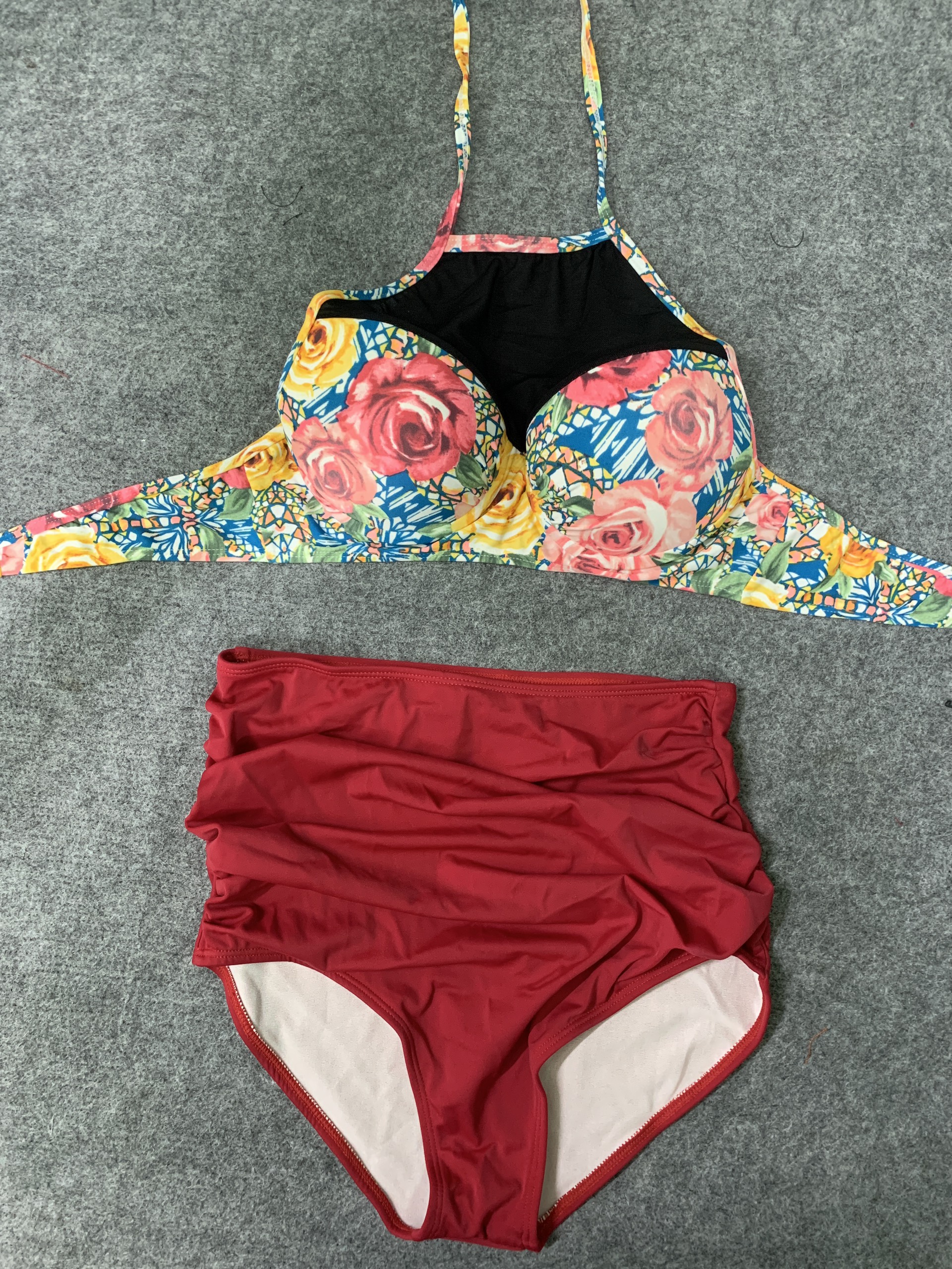 ( Mua 1 Tặng 1 ) Bikini basic 2 mảnh đủ sắc màu + Set bikini 2 mảnh gọng yếm phối lưới