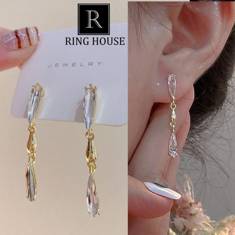 Khuyên tai bông tai nữ giọt nước thả dài đẹp dự tiệc Ring House