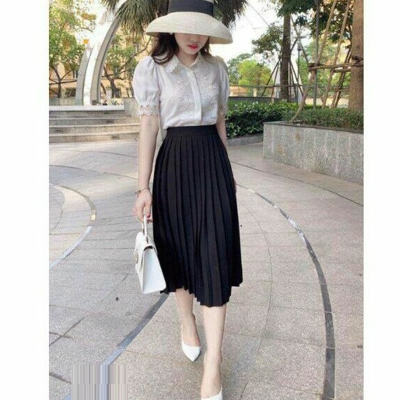 Chân váy dập ly dáng dài XÒE TRƠN XINH XẮN