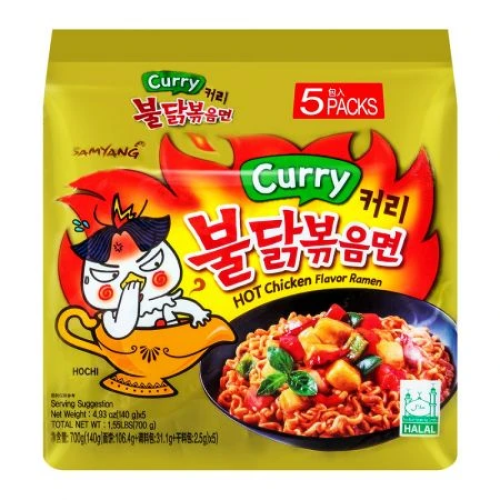 Lốc 5 Gói Mì Cà Ri Samyang Hàn Quốc (140g / Gói)