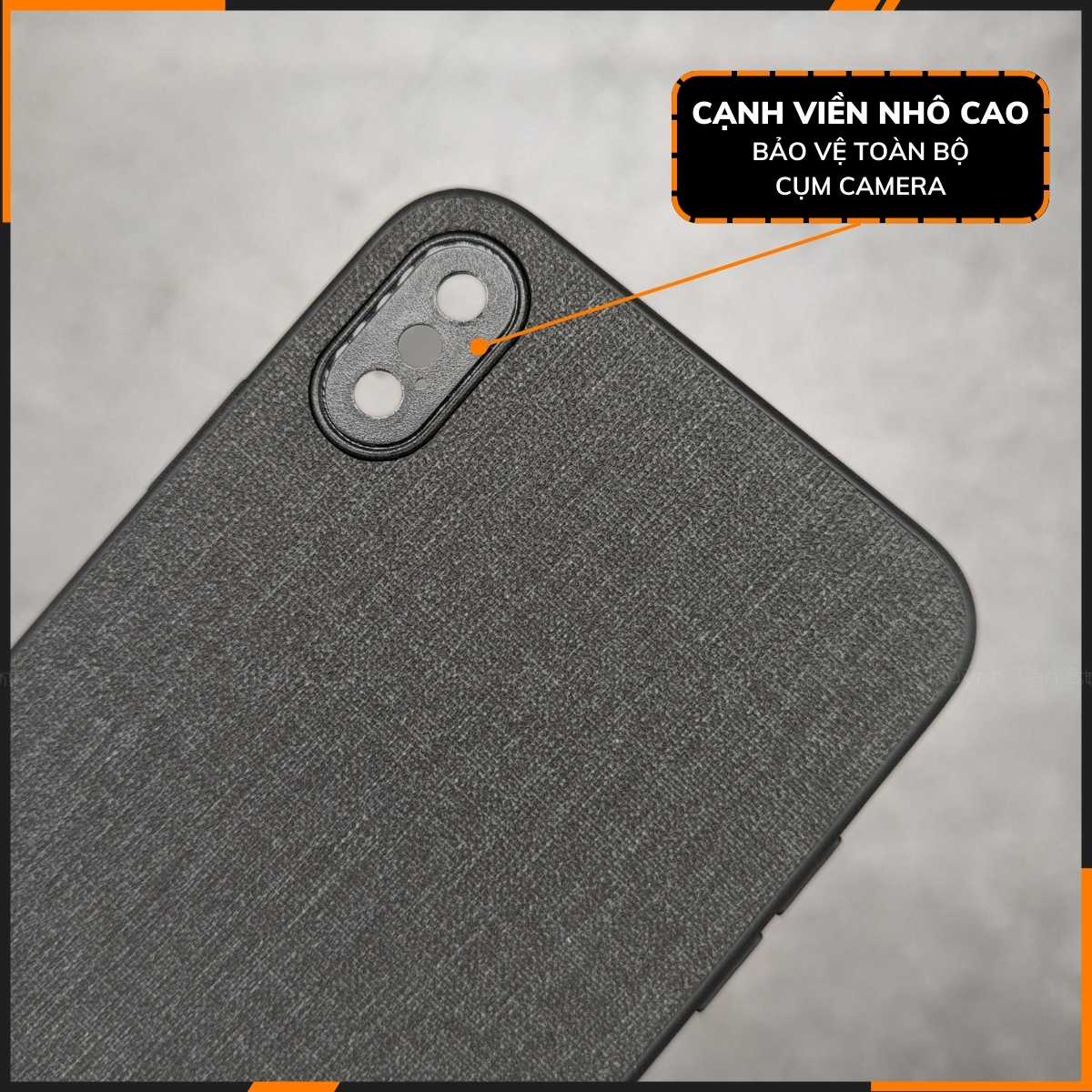 Ốp lưng xs max chống vân tay nhựa cứng viền đen vải jean 1 màu phụ kiện điện thoại huỳnh tân store