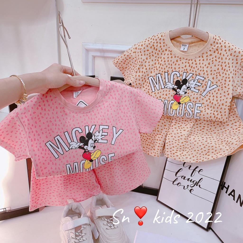 Bộ đồ bé gái cotton cao cấp thấm hút mồ hôi cho bé ngày hè