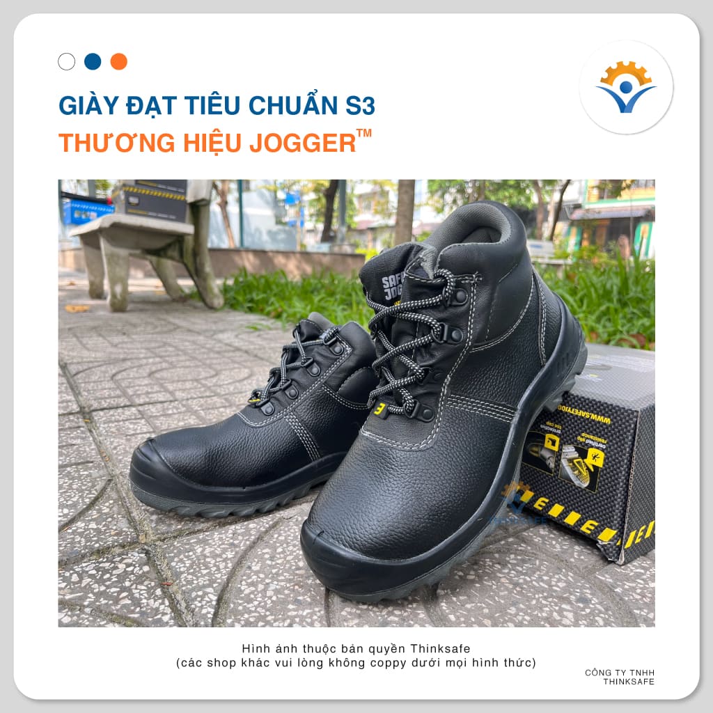 Giày bảo hộ lao động nam Safety Jogger Bestboy S3 cổ cao da bò phủ PU dùng trong nhà máy, công trường, xưởng sản xuất - Thinksafe